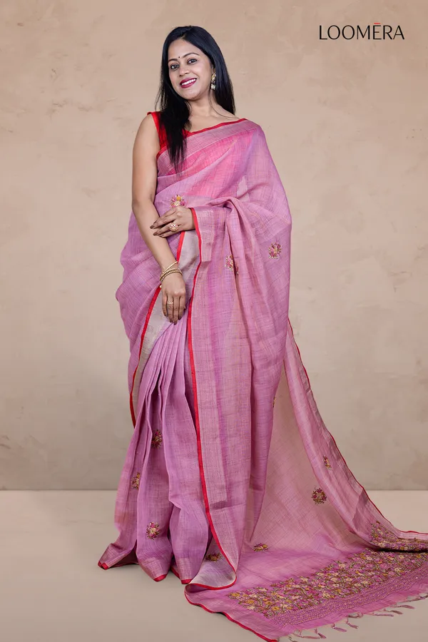 Mauve_Linen_Saree_With_Bullion_Hand_Embroidery