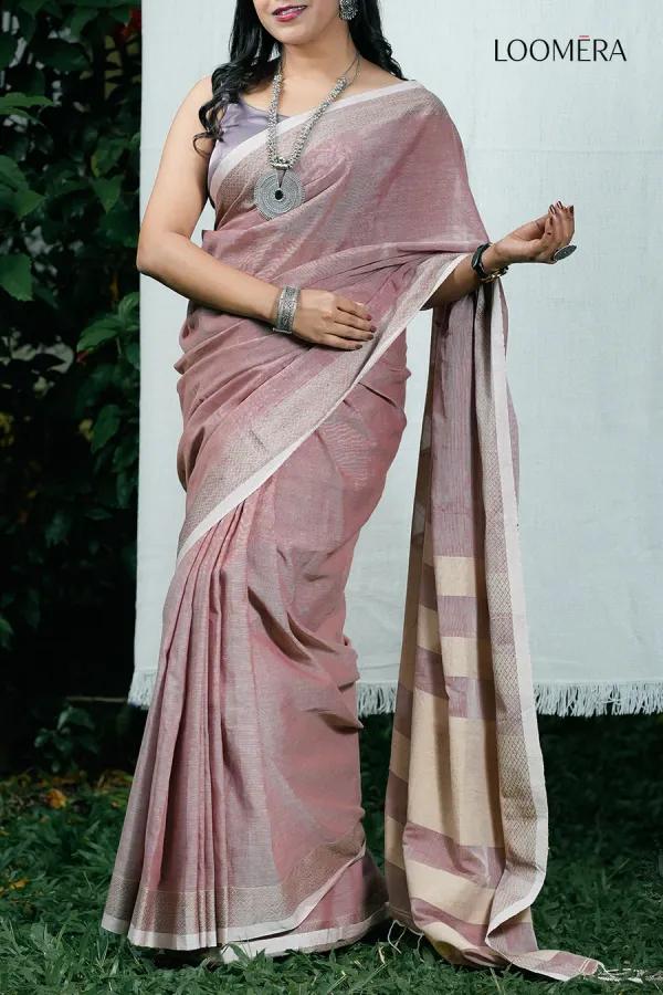 Taupe_Pink_Pure_Bengal_Handloom_Cotton_Saree