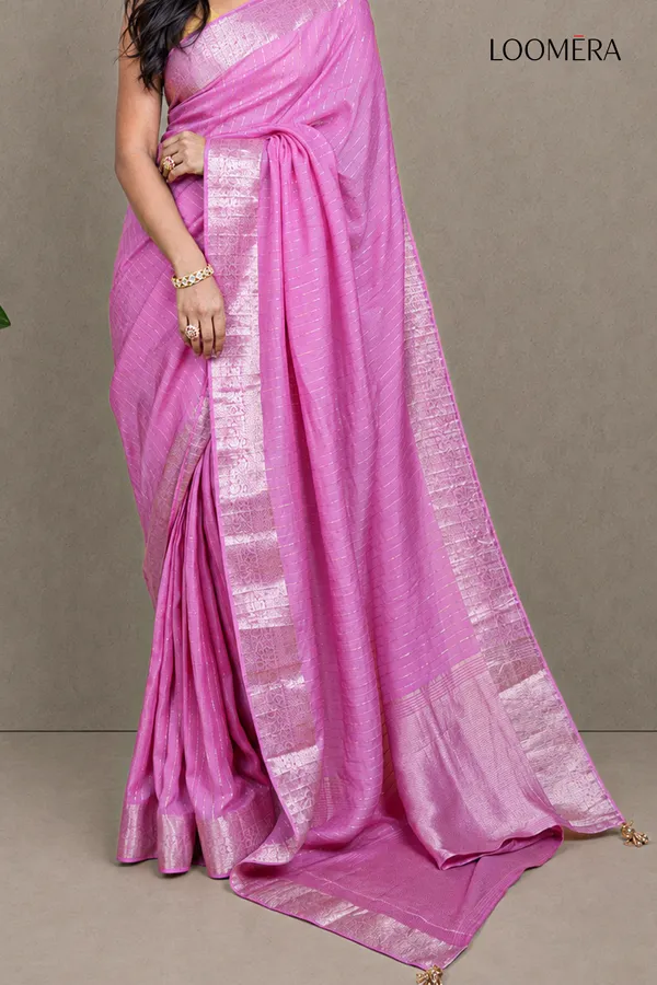 Rose_Pink_Sequined_Line_Saree_With_Floral_Zari_Border