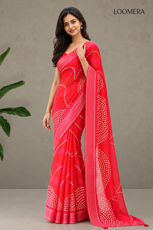 Crimson_Red_Georgette_Saree