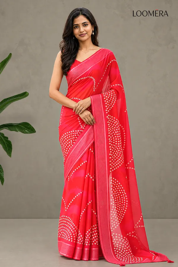 Crimson_Red_Georgette_Saree