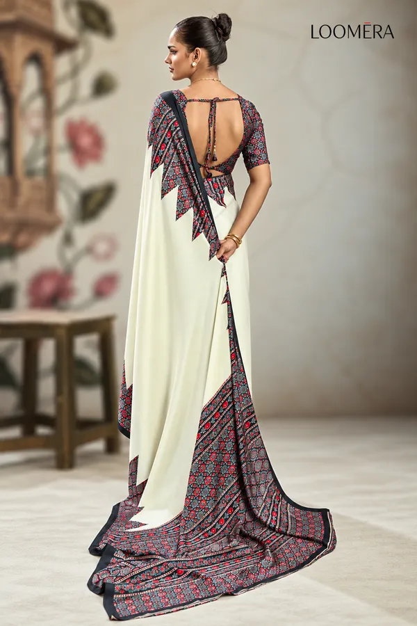 White_Premium_Satin_Saree_with_Ajrakh_Print