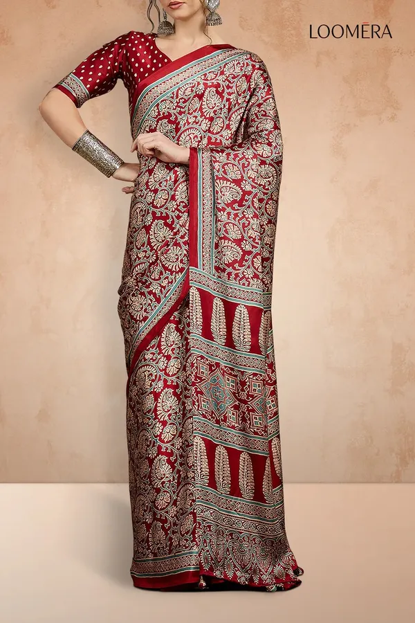 Wine_Red_Gajji_Silk_Saree