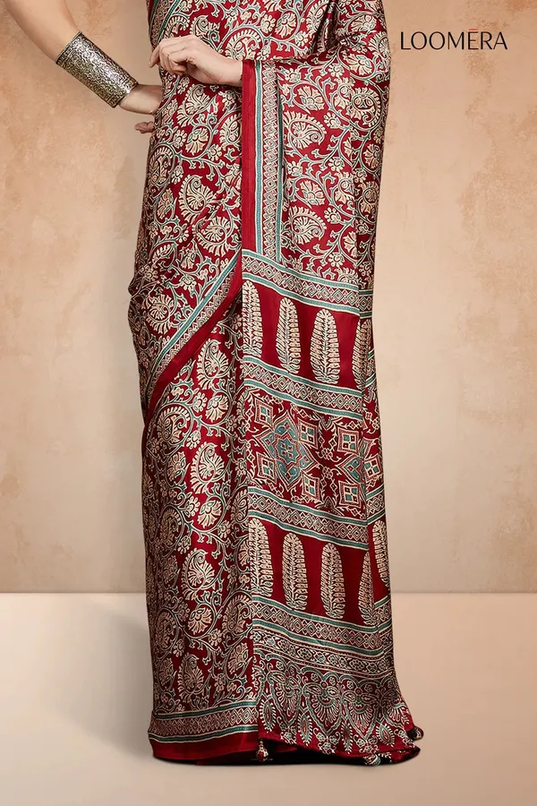 Wine_Red_Gajji_Silk_Saree