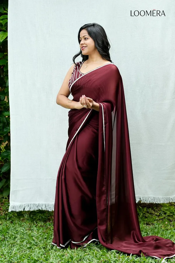 Wine_Red_Satin_Silk_Saree_with_Readymade_Blouse