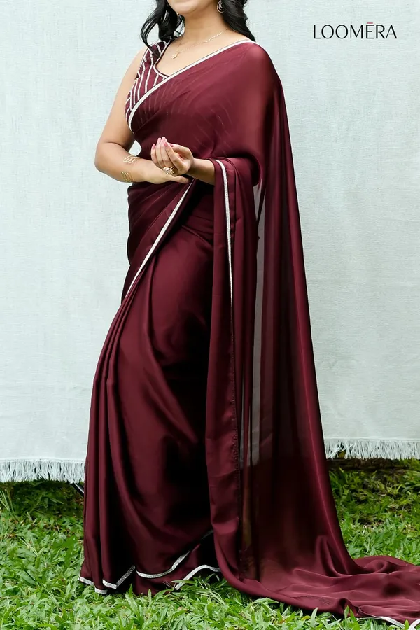 Wine_Red_Satin_Silk_Saree_with_Readymade_Blouse