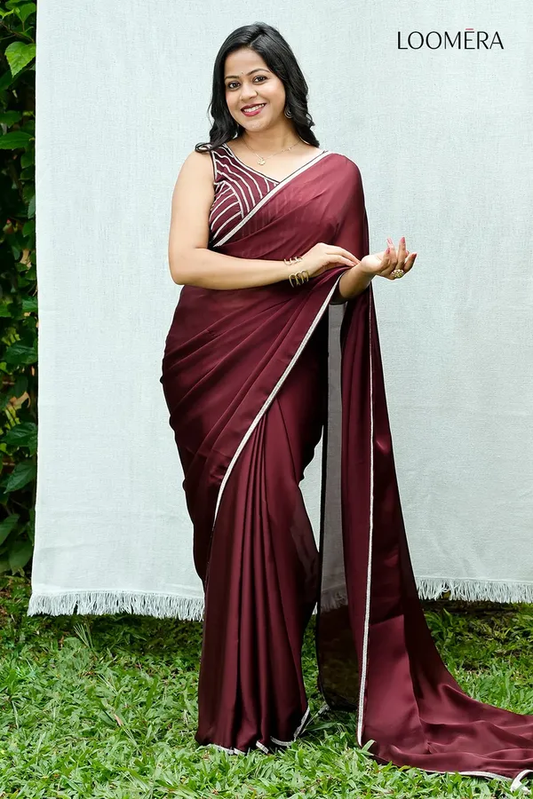Wine_Red_Satin_Silk_Saree_with_Readymade_Blouse
