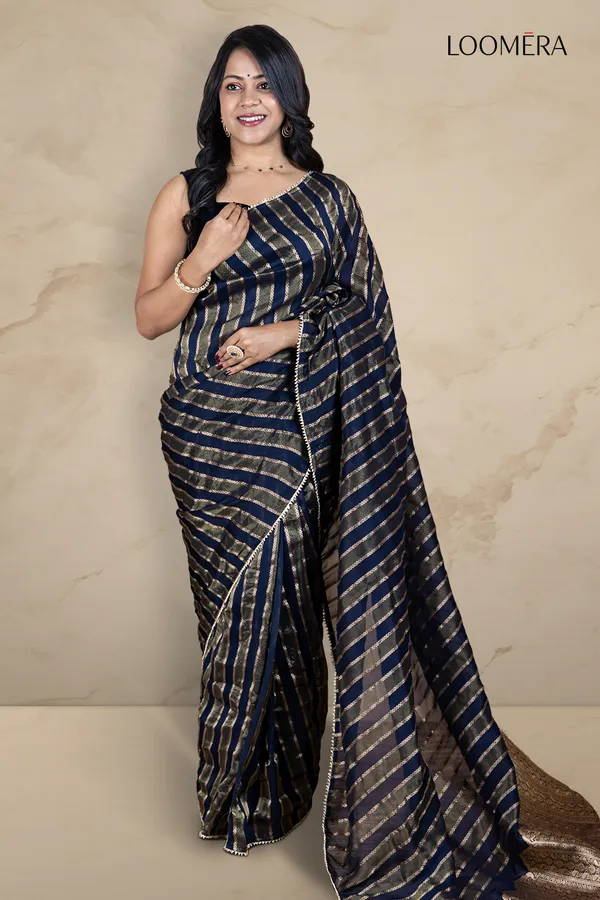 Prussian_Blue_Semi_Silk_Saree_With_Golden_Zari_Pallu