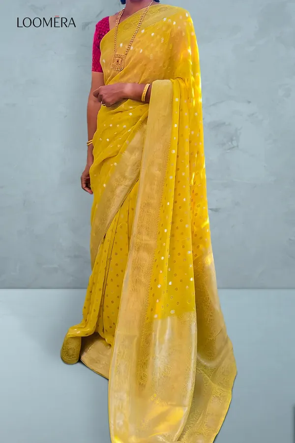 Yellow_Saree_with_Golden_Zari_Work