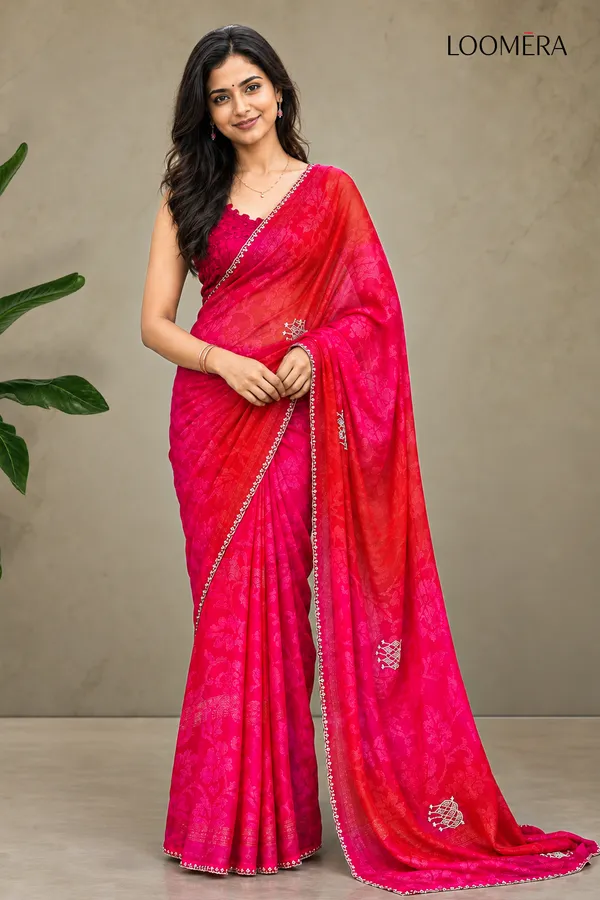 Deep_Pink_and_Red_Saree_with_Floral_Design