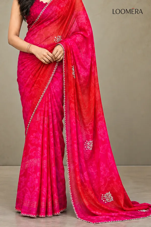 Deep_Pink_and_Red_Saree_with_Floral_Design