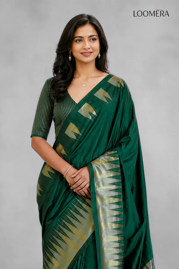 Bottle_Green_Soft_Silk_Saree