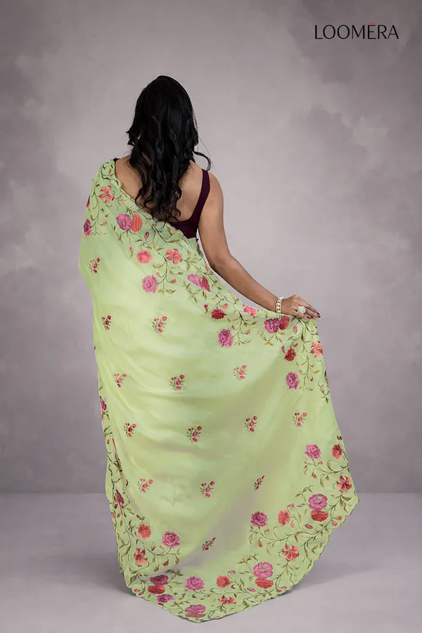 Sage_Green_Tussar_Silk_Saree_With_Floral_Embroidery