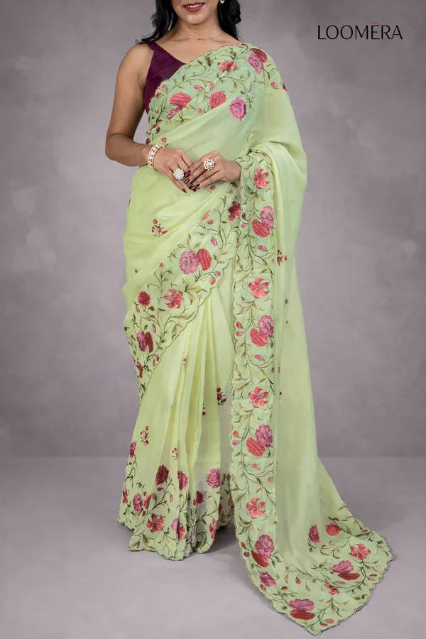 Sage_Green_Tussar_Silk_Saree_With_Floral_Embroidery