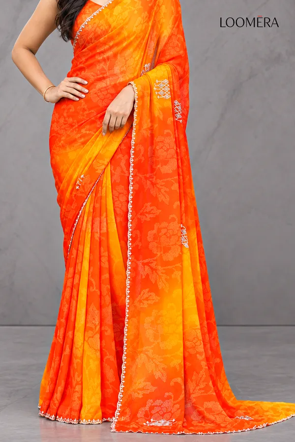 Orange_Multi-Hue_Saree_with_Floral_Design