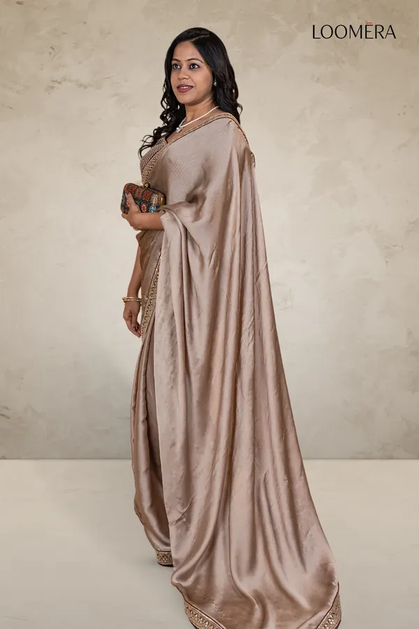 Satin_Chiffon_Saree_With_Embroidered_Border_And_Readymade_Blouse