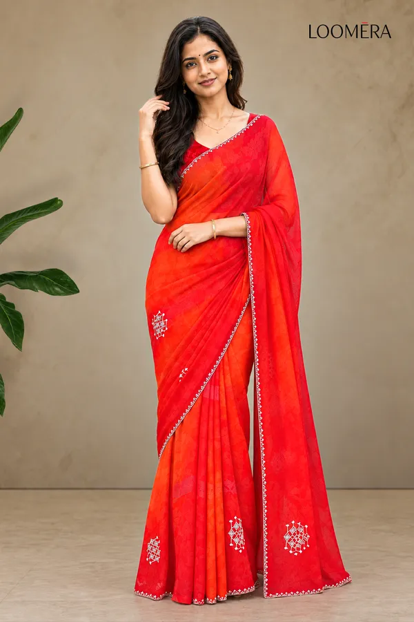 Red_Multi-Hue_Georgette_Saree