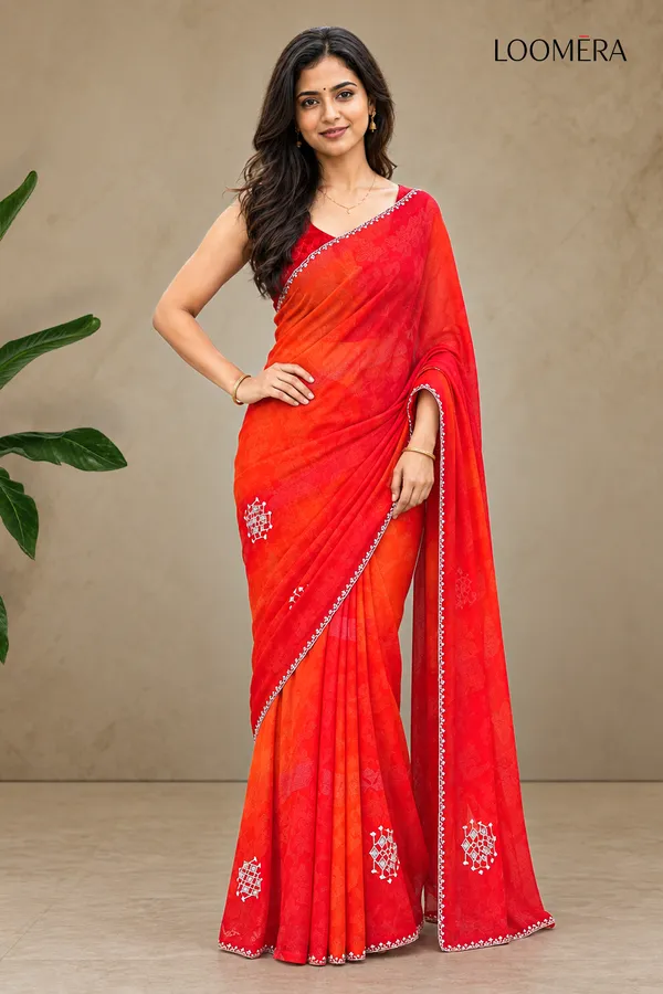 Red_Multi-Hue_Georgette_Saree