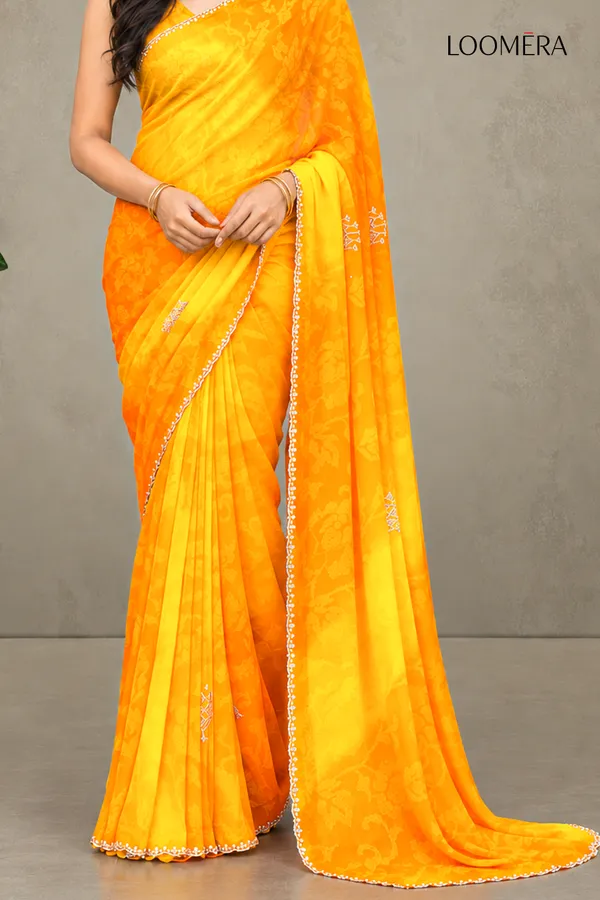 Orange_and_Yellow_Georgette_Saree