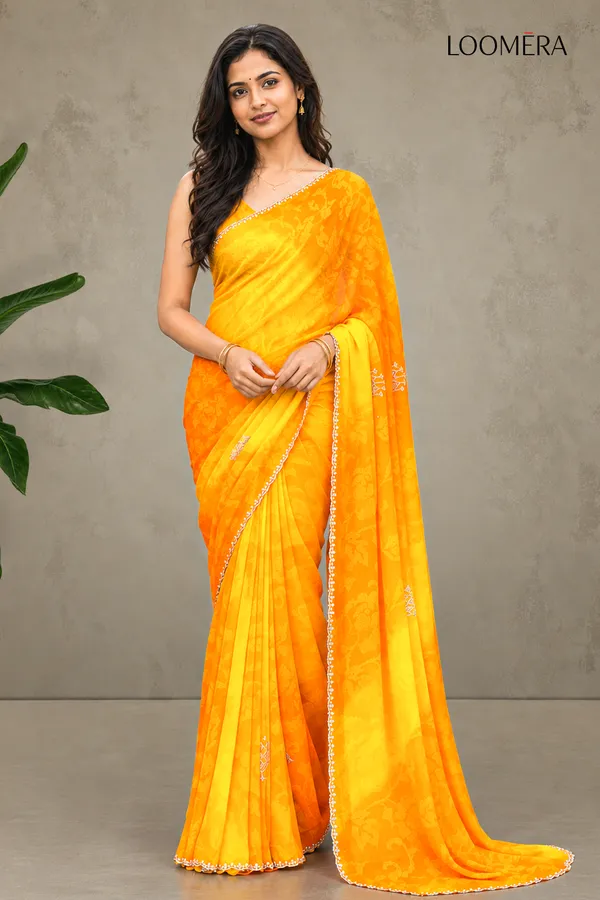 Orange_and_Yellow_Georgette_Saree