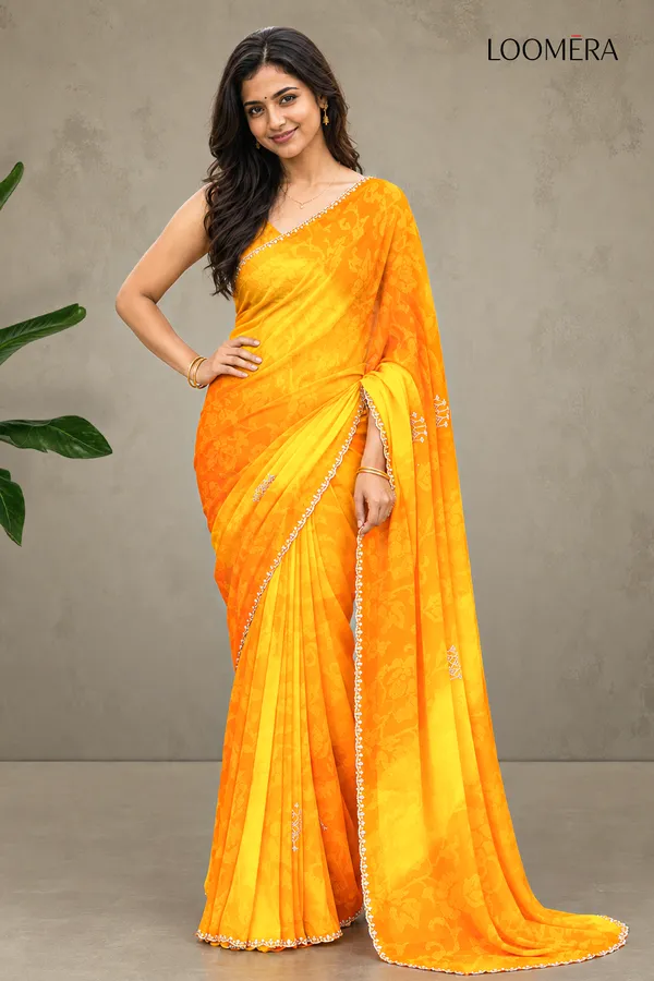 Orange_and_Yellow_Georgette_Saree