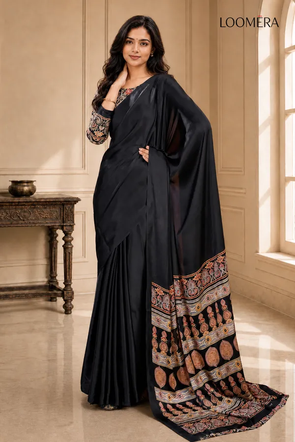 Premium_Black_Saree_with_Ajrakh_Pallu