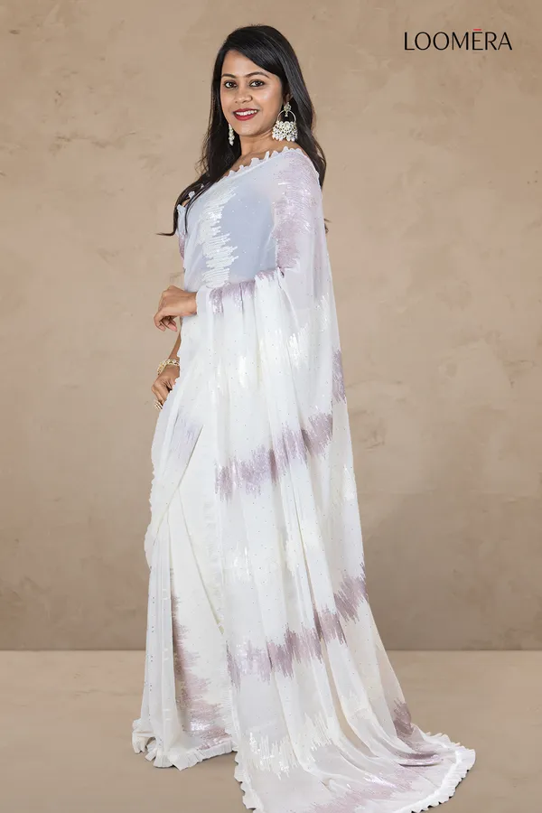 Off_White_Georgette_Saree_With_Sequin_Work