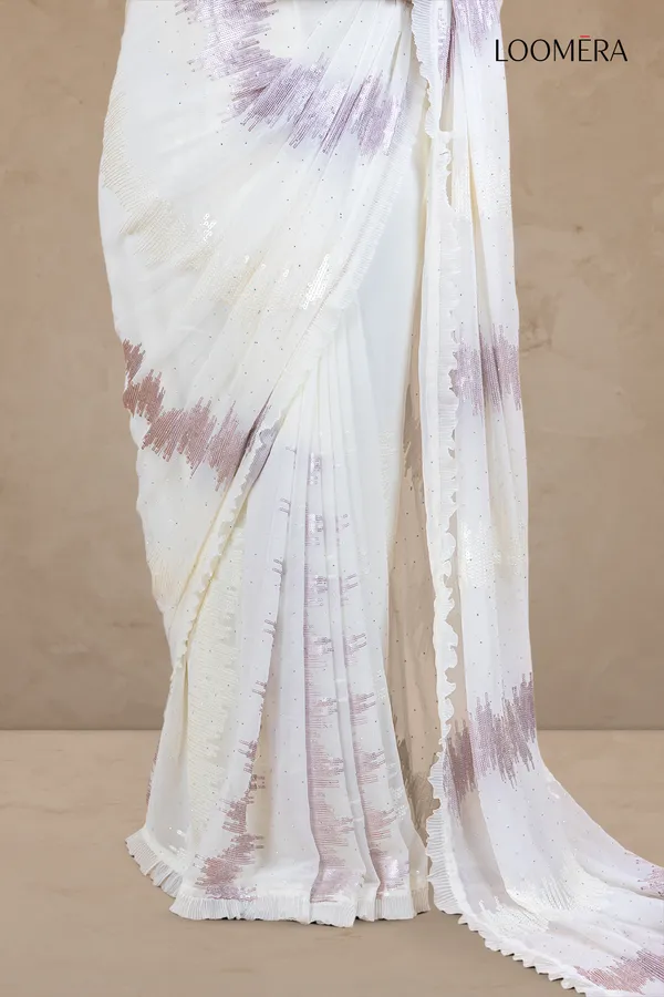 Off_White_Georgette_Saree_With_Sequin_Work