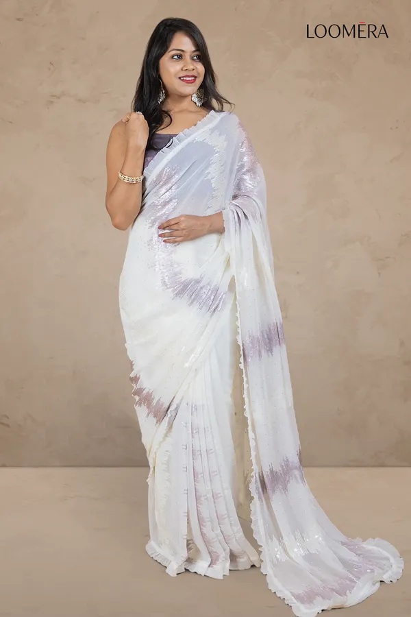 Off_White_Georgette_Saree_With_Sequin_Work