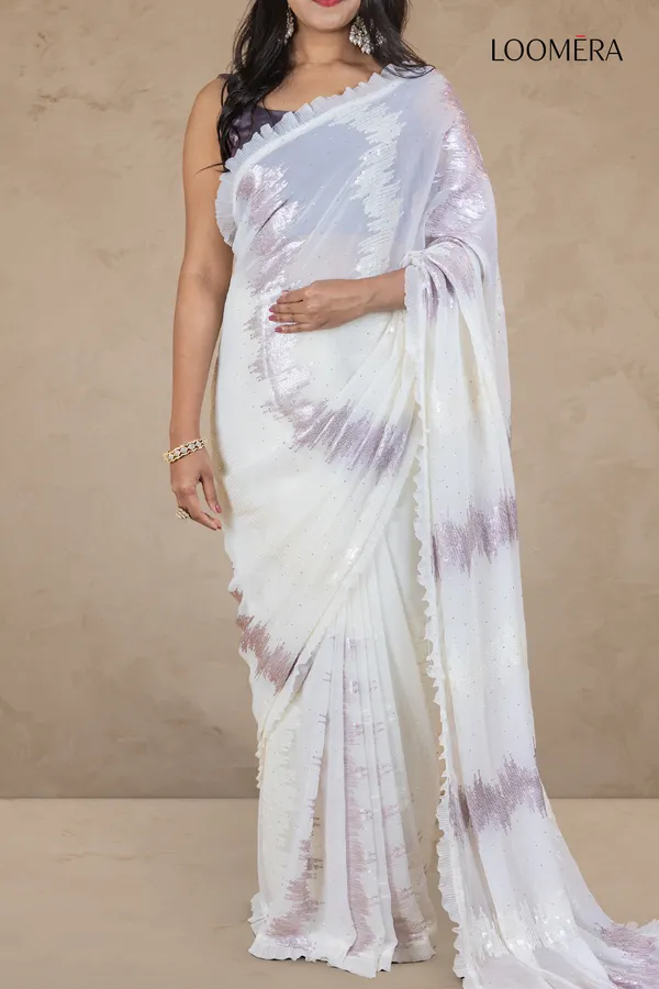 Off_White_Georgette_Saree_With_Sequin_Work