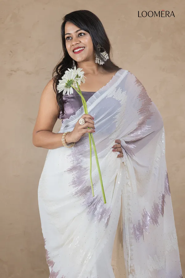 Off_White_Georgette_Saree_With_Sequin_Work