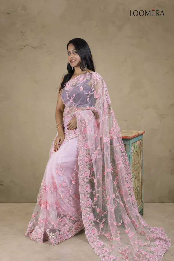 Pink_Organza_Saree_With_Heavy_Threadwork_And_Stone_Embellishments
