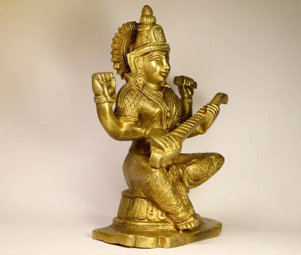 Maa_Saraswati_Pure_Brass_Idol