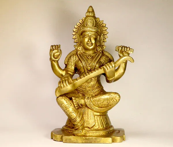 Maa_Saraswati_Pure_Brass_Idol
