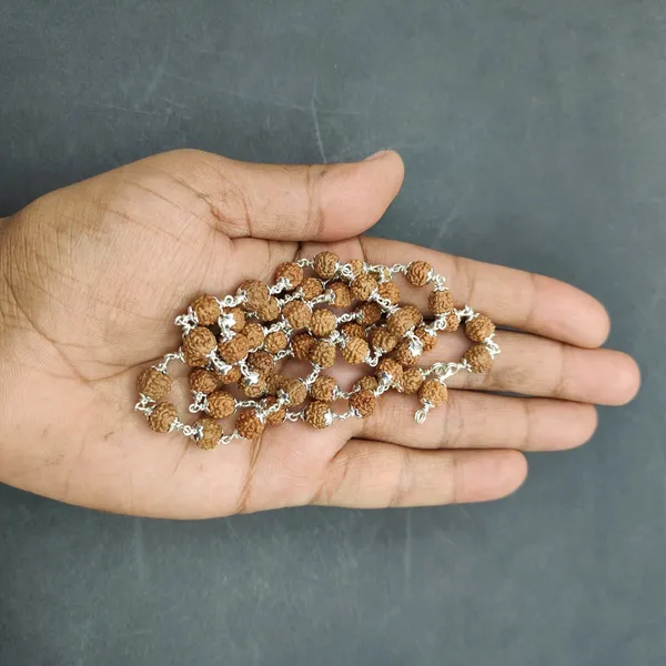 Rudraksha_Mala_In_Pure_Silver_54+1_Beads