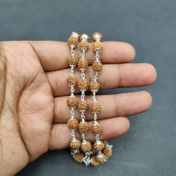 Rudraksha_Mala_In_Pure_Silver_54+1_Beads