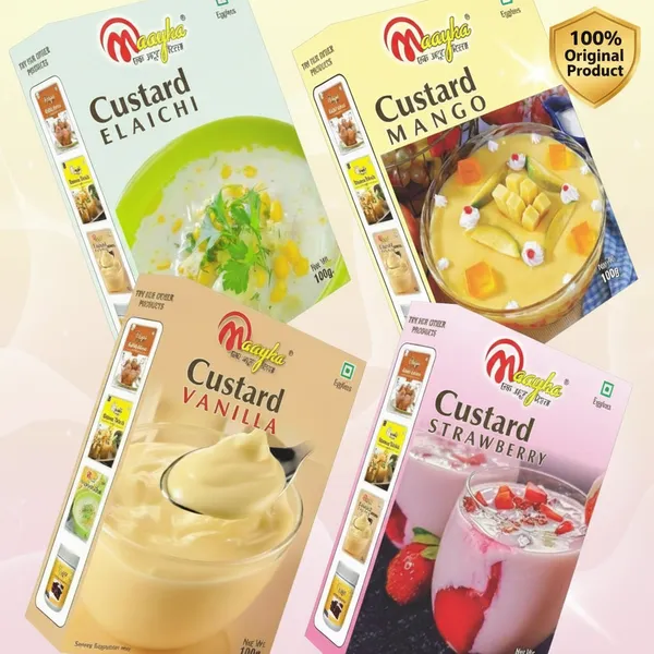 Pack_Of_4_Premium_|_Combo_Of_Custard_Powder_100G_X_4_Flavors_(Vanilla,_Strawberry,_Mango,_White_Elaichi)_-_Total_Weight_400_Gram