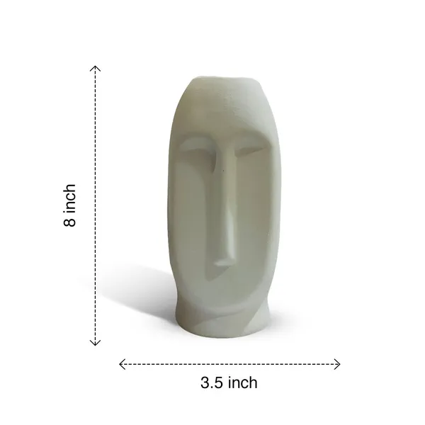 White_Ceramic_Face_Vase_Matte_8_Inch_For_Home,_Temple,_Office_Decor