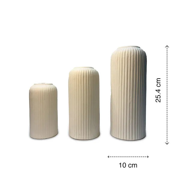White_Ceramic_Flute_Vase_For_Home,_Temple,_Office_Decor