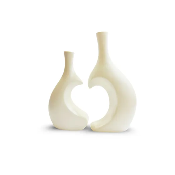 White_Ceramic_Heart_Shape_Vase_For_Home,_Temple,_Office_Decor
