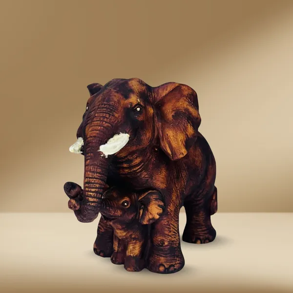 Brown_Resin_Mother_Baby_Elephant_Decorative_Piece_For_Home,_Temple,_Office_Decor