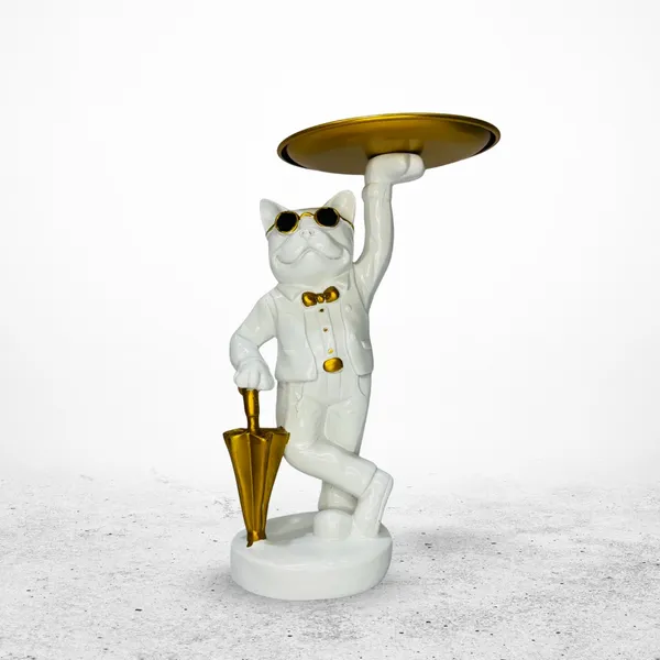 White_Resin_Dog_Standing_Umbrella_Decorative_Piece_For_Home,_Temple,_Office_Decor