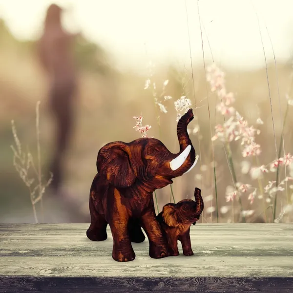 Brown_Resin_Father_And_Baby_Elephant_Showpiece_For_Home,_Temple,_Office_Decor