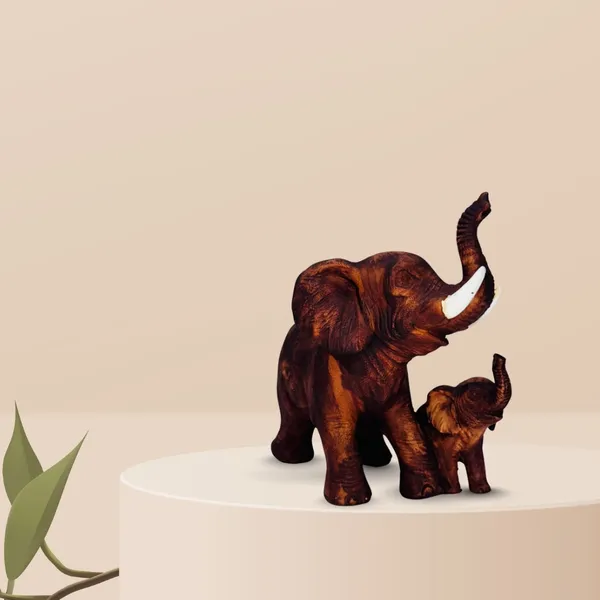 Brown_Resin_Father_And_Baby_Elephant_Showpiece_For_Home,_Temple,_Office_Decor