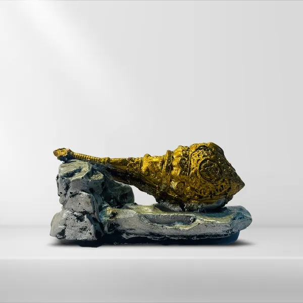 Grey_&_Gold_Resin_Hanuman_Gada_Divine_Idol_For_Home,_Temple,_Office_Decor