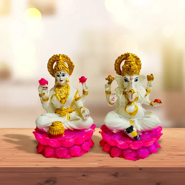 White_Resin_Laxmi_&_Ganesh_Divine_Idol_For_Home,_Temple,_Office_Decor