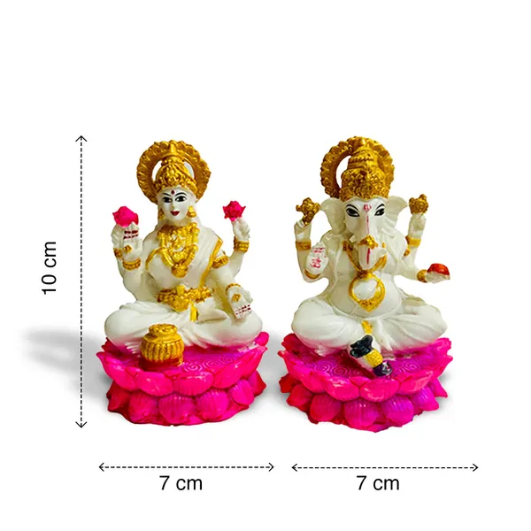 White_Resin_Laxmi_&_Ganesh_Divine_Idol_For_Home,_Temple,_Office_Decor