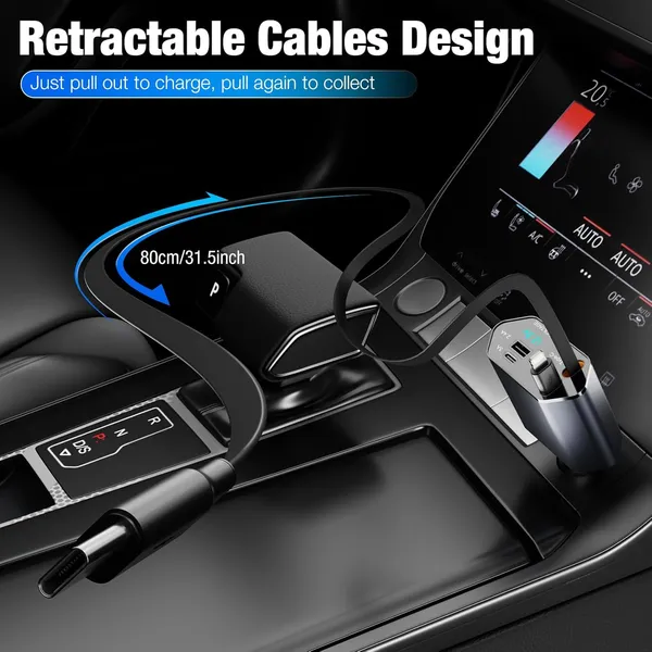 4_In_1_Pull-Out_Retractable_Car_Charger_100W_Super_Fast_Charger_With_Dual_Cables_Iphone_&_Type_C_&_Usb-A_Port_&_Usb-C_Port_All_Device_Usable