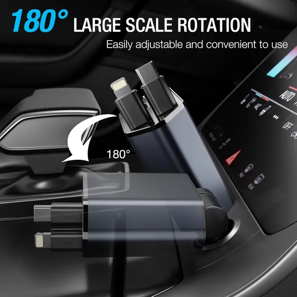 4_In_1_Pull-Out_Retractable_Car_Charger_100W_Super_Fast_Charger_With_Dual_Cables_Iphone_&_Type_C_&_Usb-A_Port_&_Usb-C_Port_All_Device_Usable