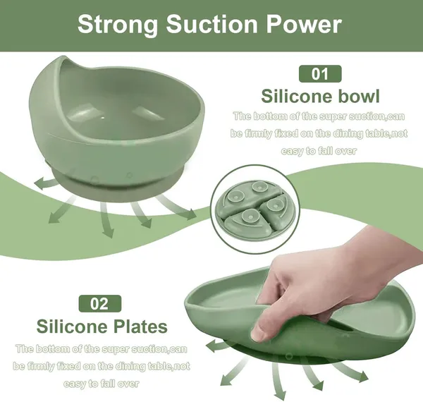 Green_Bpa_Free_6Pcs_Silicone_Baby_Feeding_Set_-_Dishwasher_Safe_Toddler_&_Baby